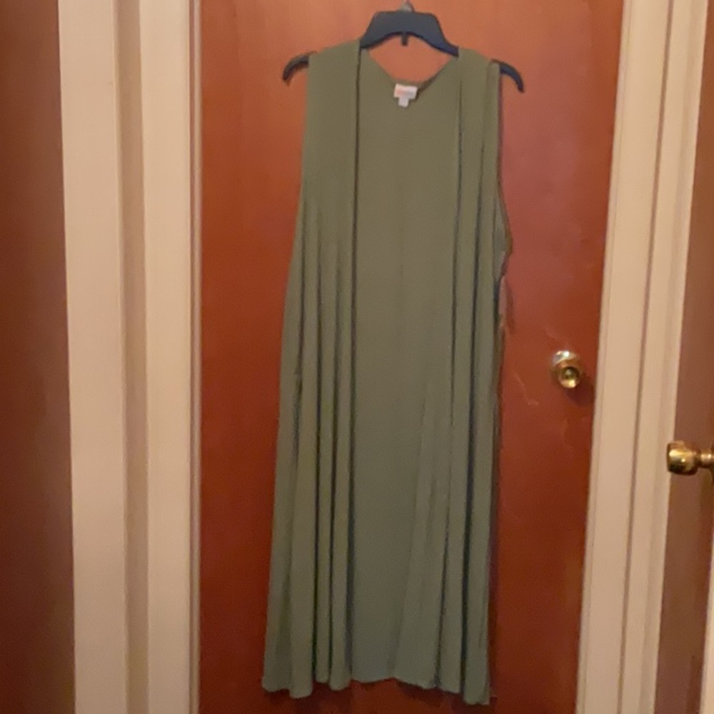 LuLaRoe Sage Green Sleeveless duster vest